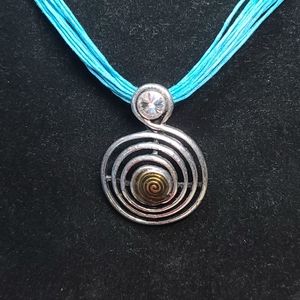 Pendant silver/gold/Black tone with Rhinestones